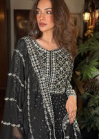 Suits By Sadia Chiffon black maxi Women 3pcs