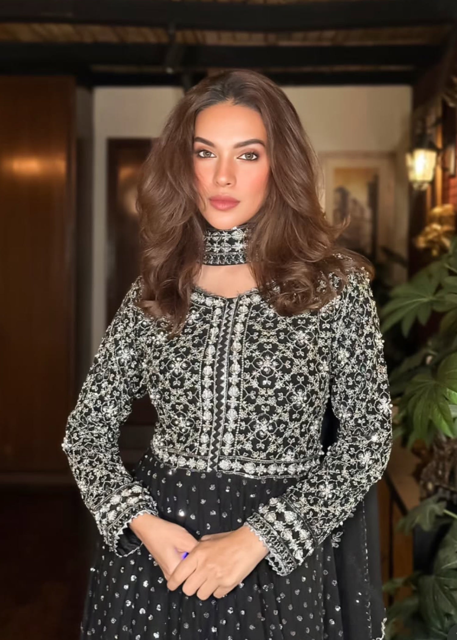 Suits By Sadia Chiffon black maxi Women 3pcs