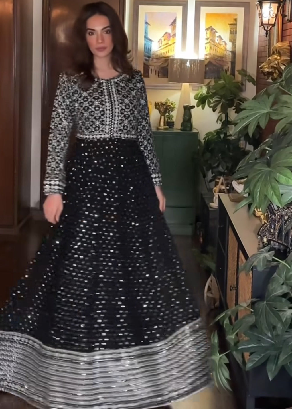 Suits By Sadia Chiffon black maxi Women 3pcs