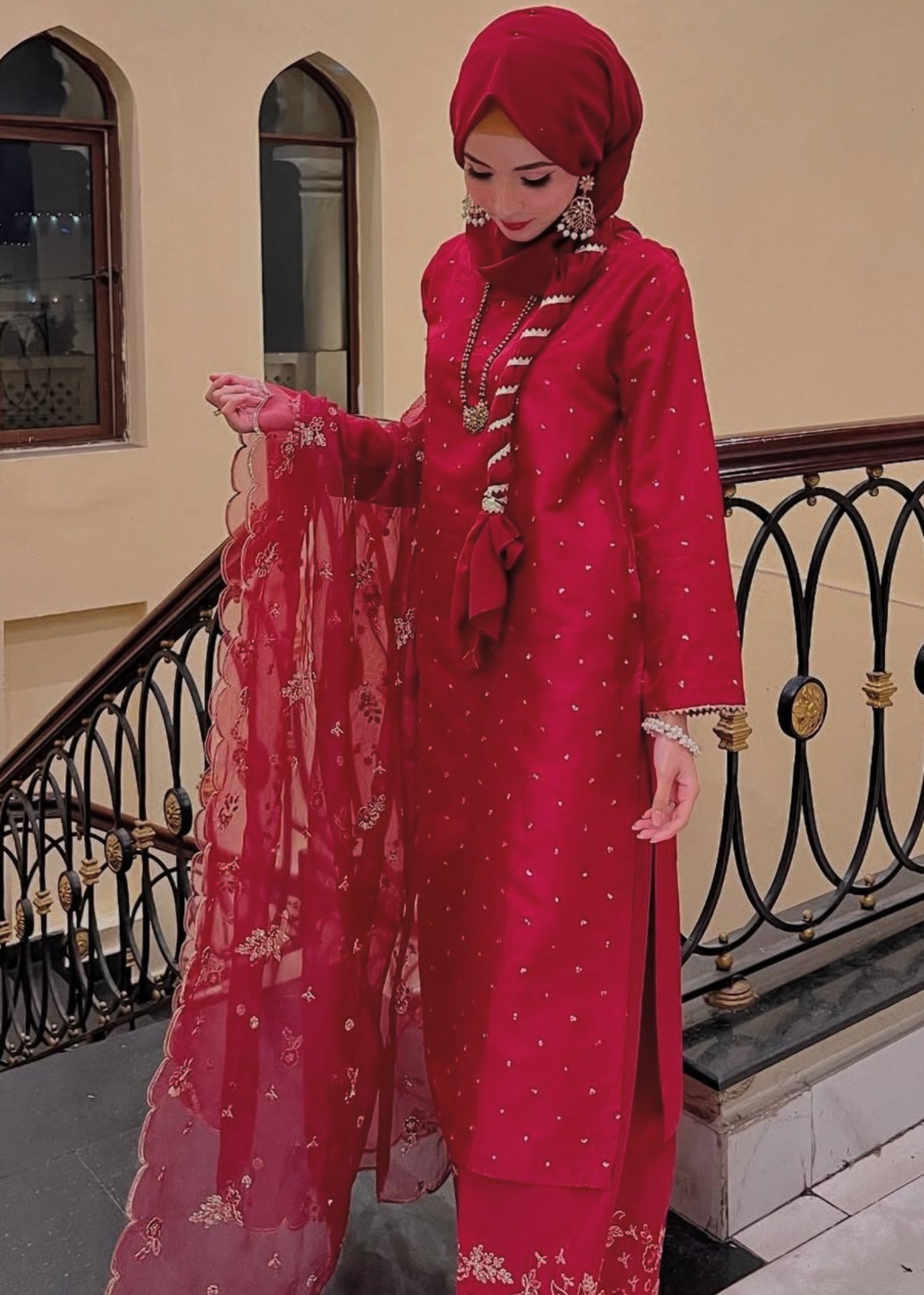 Suits By Sadia Kattan silk shocking Women 3pcs