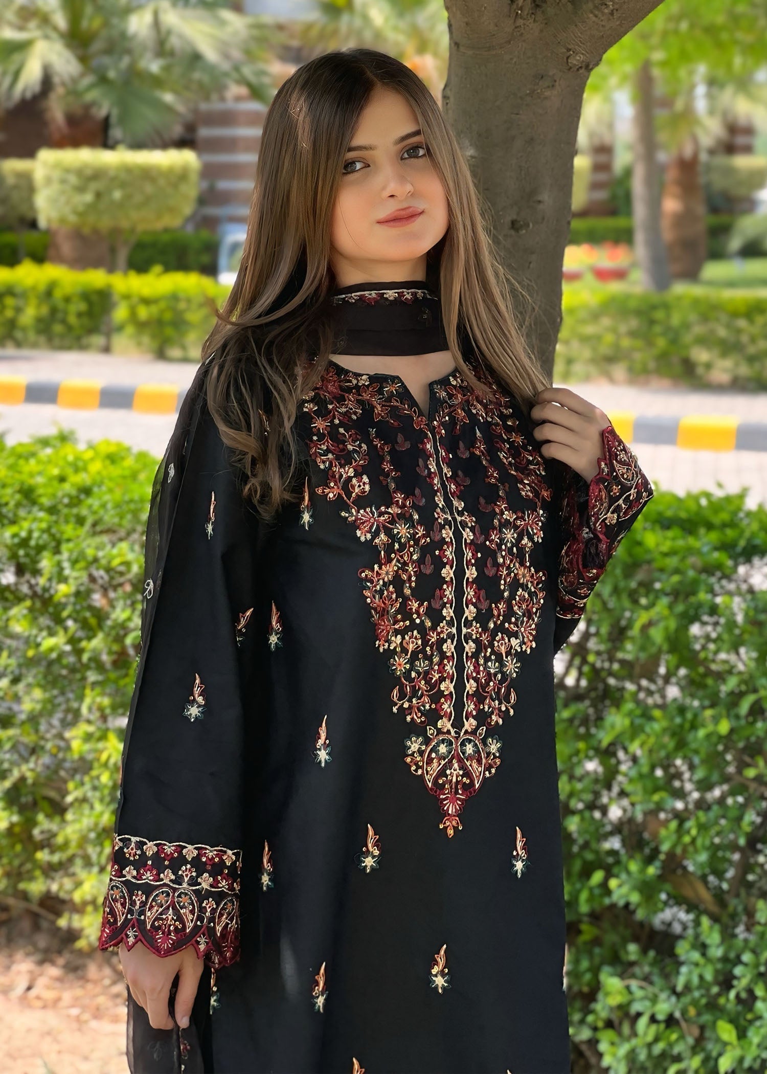 Chaudhary Arts Parsa Embroidered Black Women 3pcs
