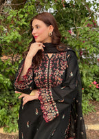 Chaudhary Arts Parsa Embroidered Black Women 3pcs