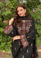 Chaudhary Arts Parsa Embroidered Black Women 3pcs