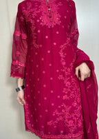 Four Season Boutique NIMRA Chiffon HotPink Women 3pcs