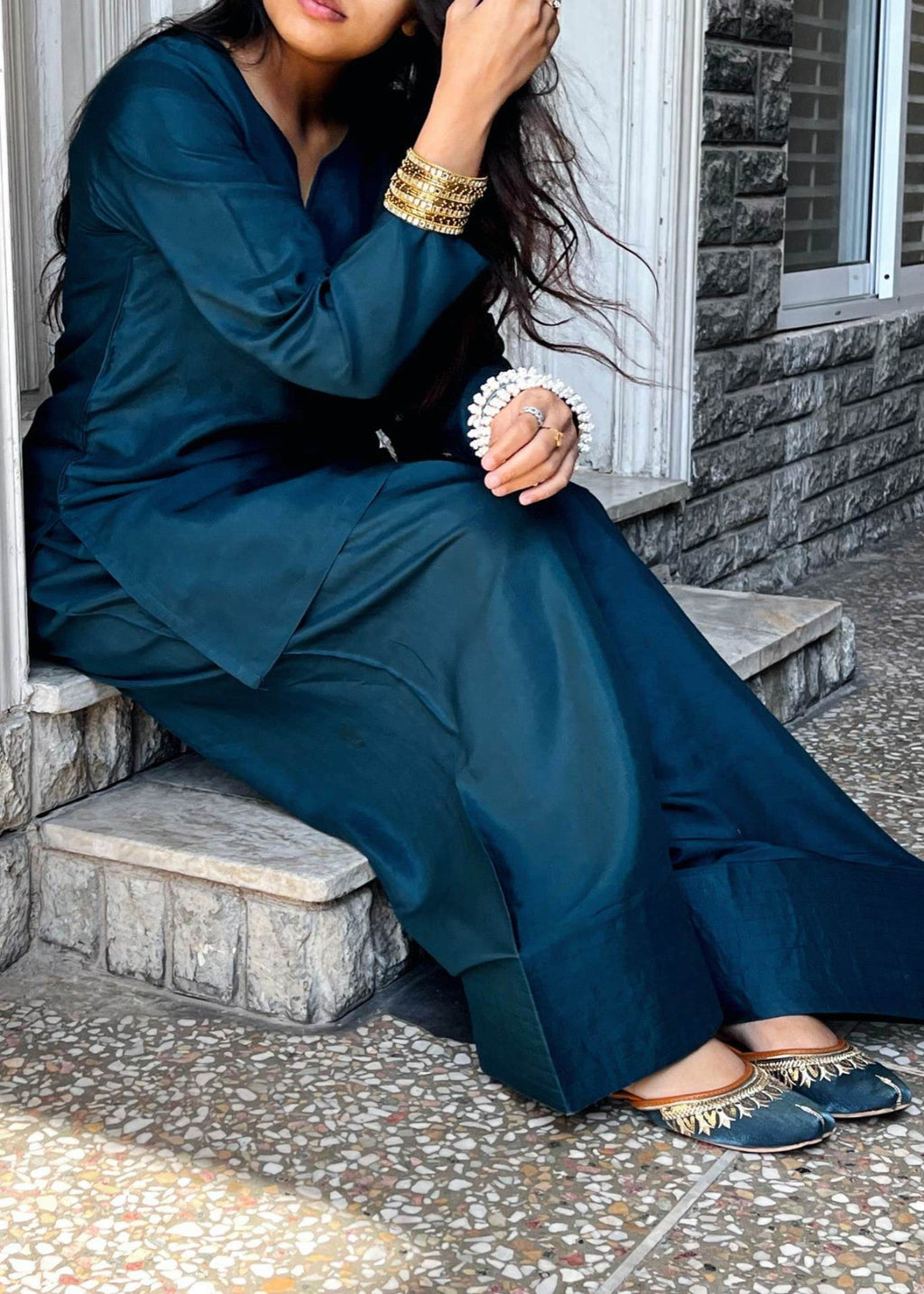 Akhrot Clothing FARSHI SHALWAR Zinc Women 2pcs