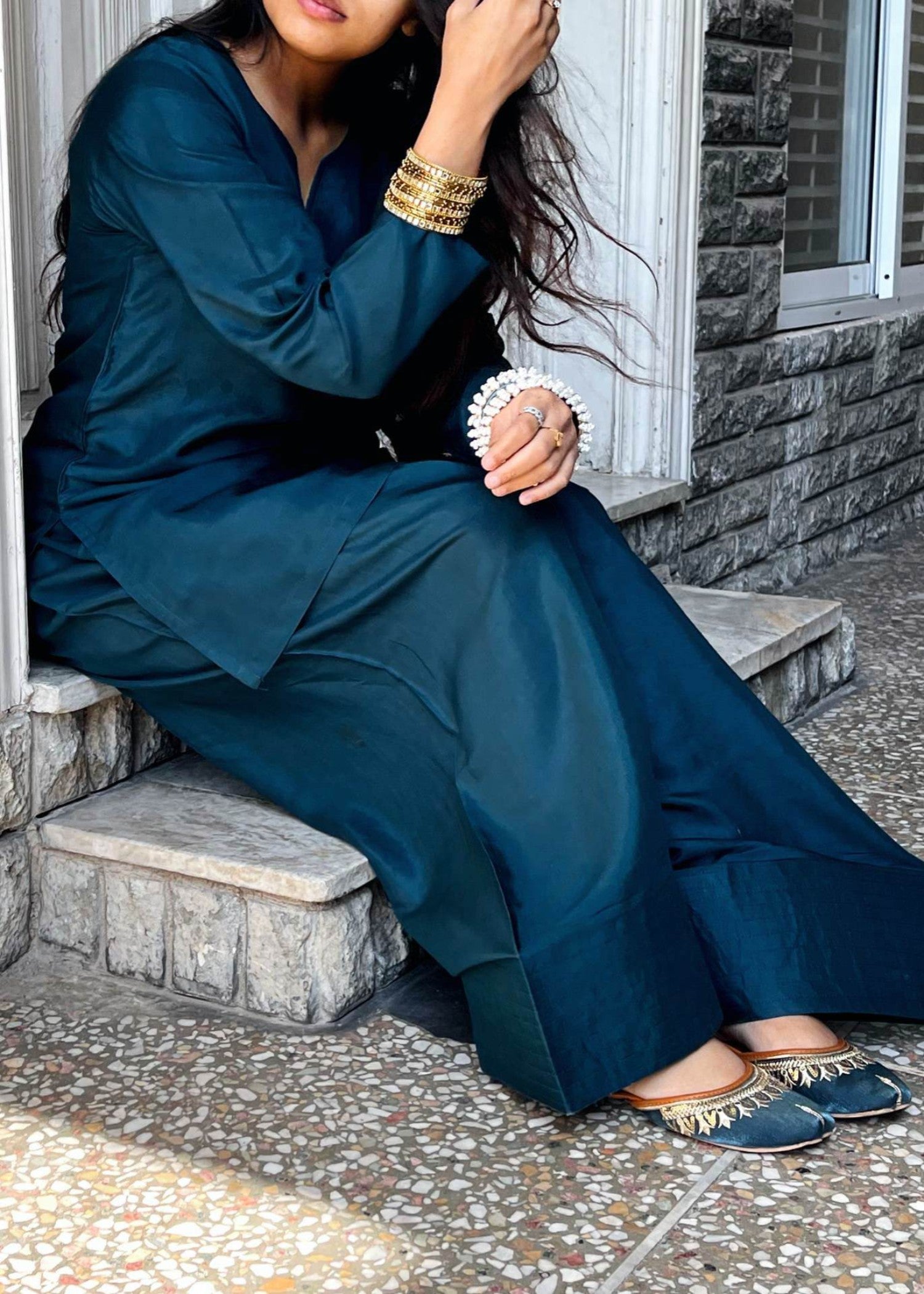 Akhrot Clothing FARSHI SHALWAR Zinc Women 2pcs