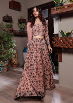 VELOUR Printed Lehenga Set Women 3pcs