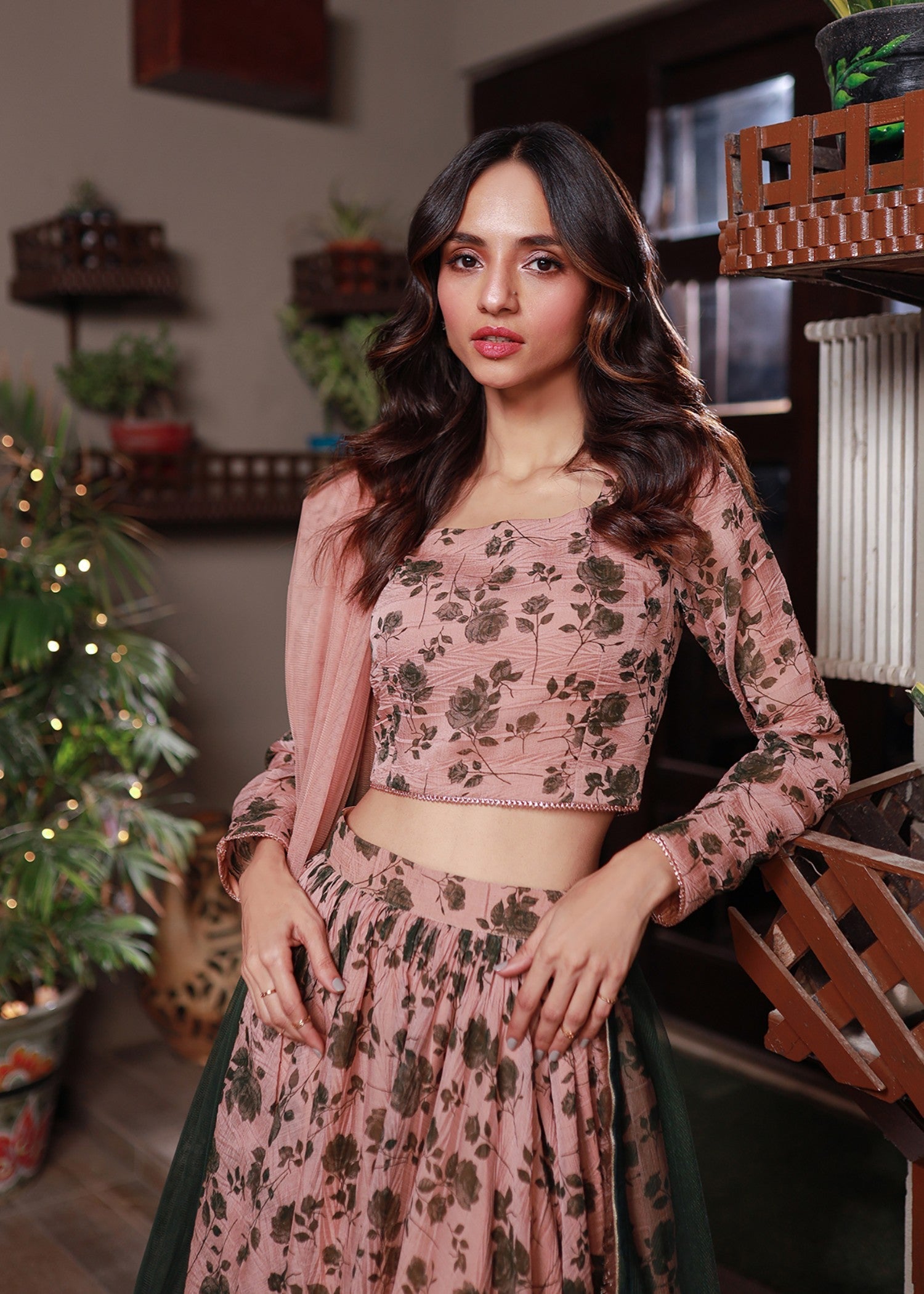VELOUR Printed Lehenga Set Women 3pcs