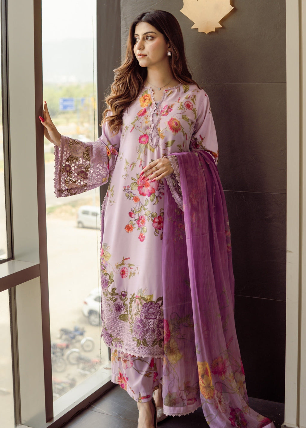 Ayesha B lilac (rubab) Women 3pcs