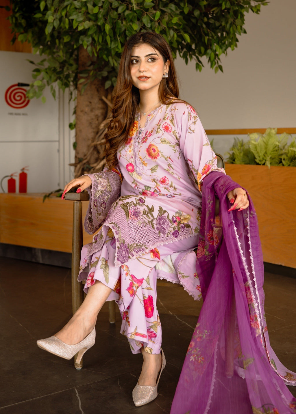 Ayesha B lilac (rubab) Women 3pcs