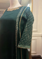 Abana Gulnaz Green Chiffon Women 3pcs
