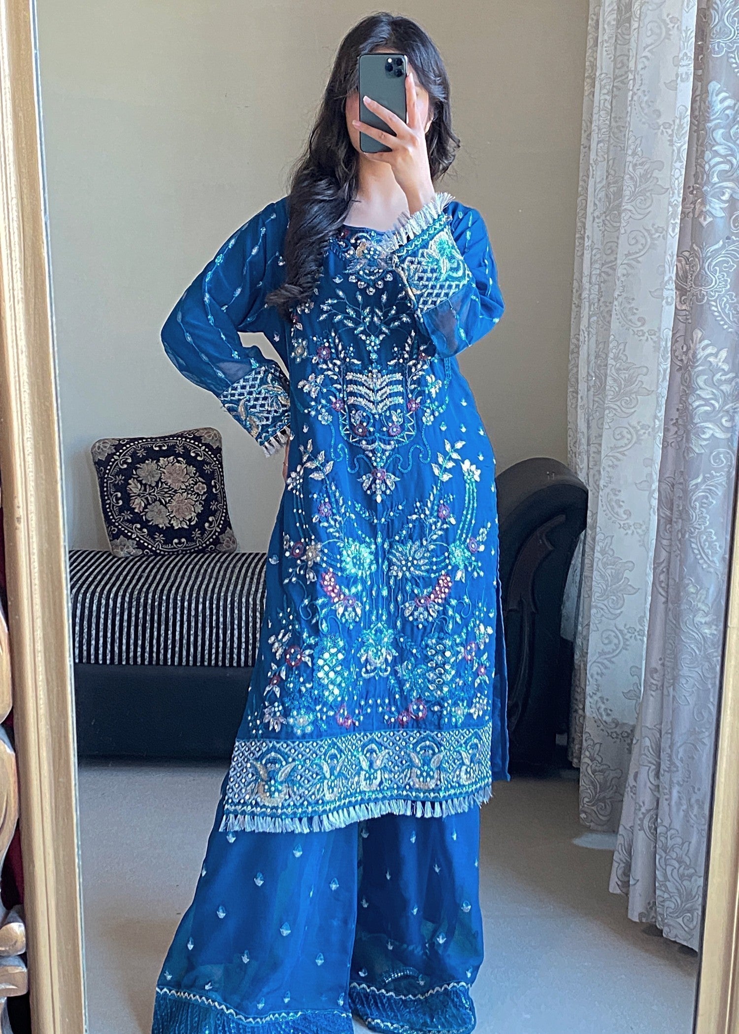 Four Season Boutique AASMAAN BLUE Women 3pcs