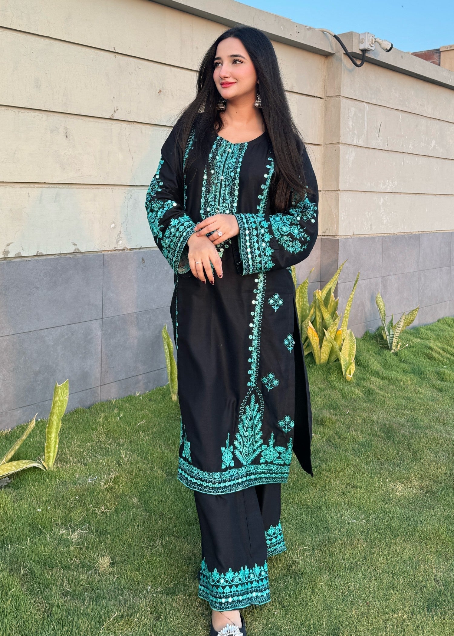 Chaudhary Arts kaira Embroidered black Women 2pcs