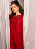 The Turkish Wear Rose Embroidered Kurta Set Women 2pcs