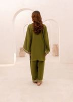 The Turkish Wear Olive Kurta Set Women 2pcs
