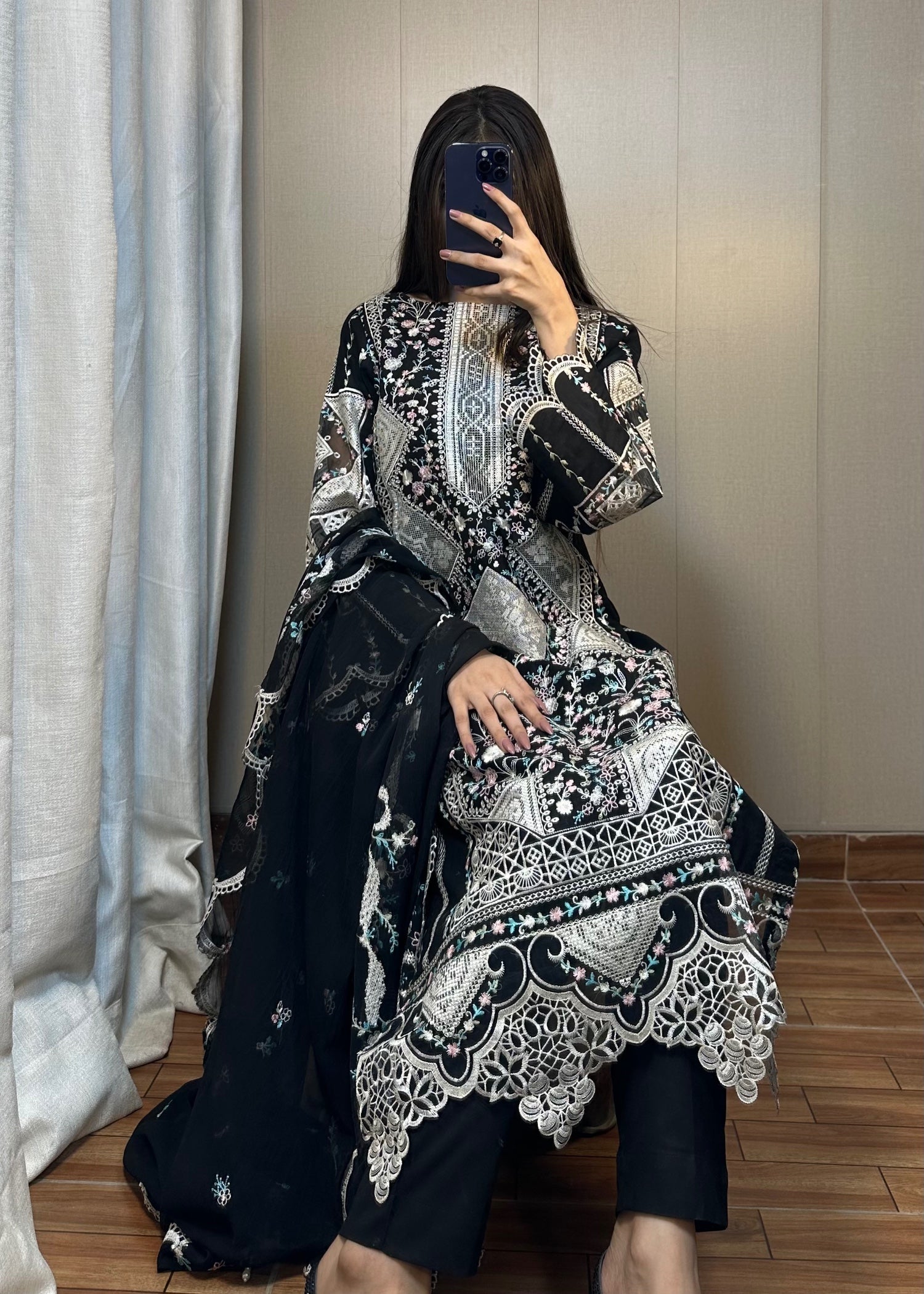 Suits By Sadia TOZY BLACK LAWN Women 3pcs