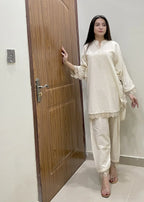 Urban Cut Premium Cotton Co Ord Set Heavily embroidered laces Women 2pcs