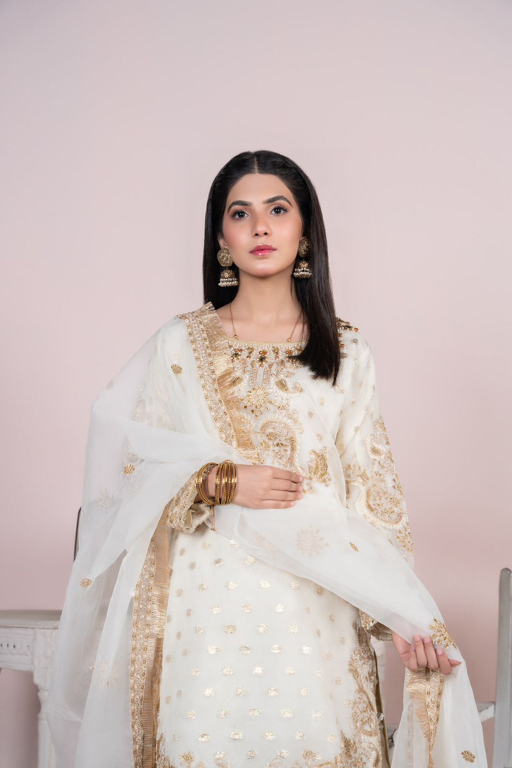 Sara Jahan White Crown Women 3pcs