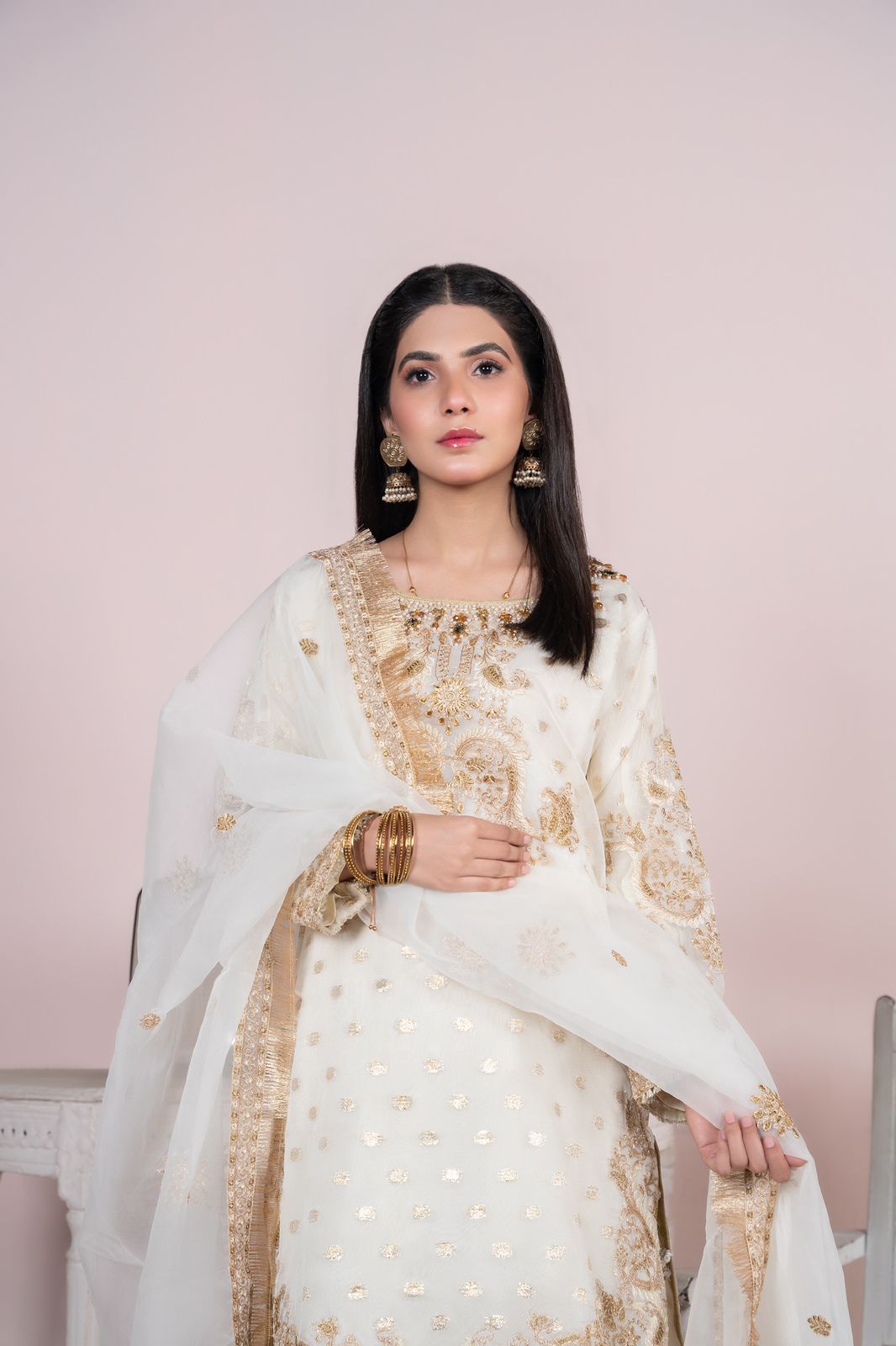 Sara Jahan White Crown Women 3pcs