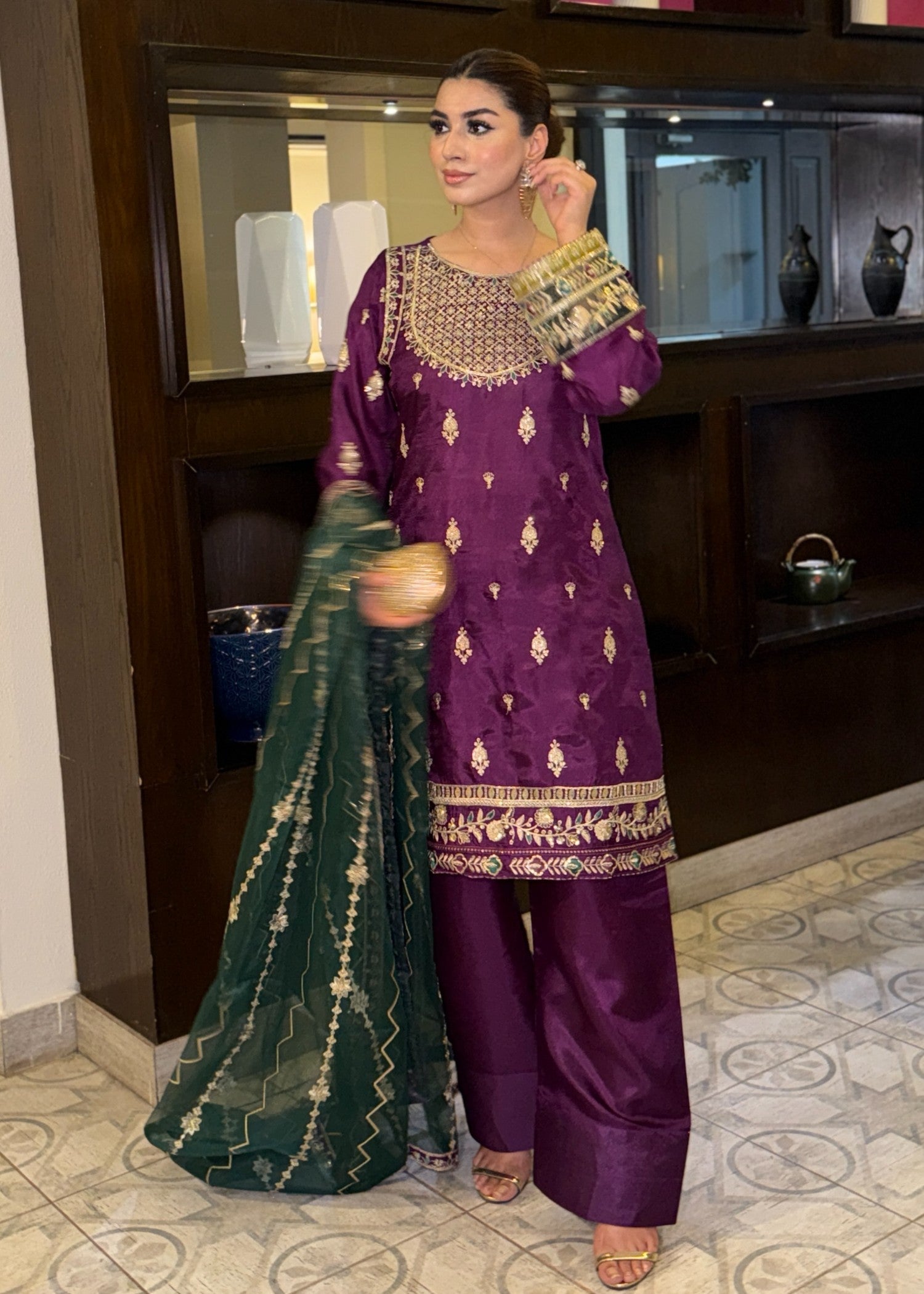 Waniya Awais WAF 61 (Farshi Shalwar) Women 3pcs