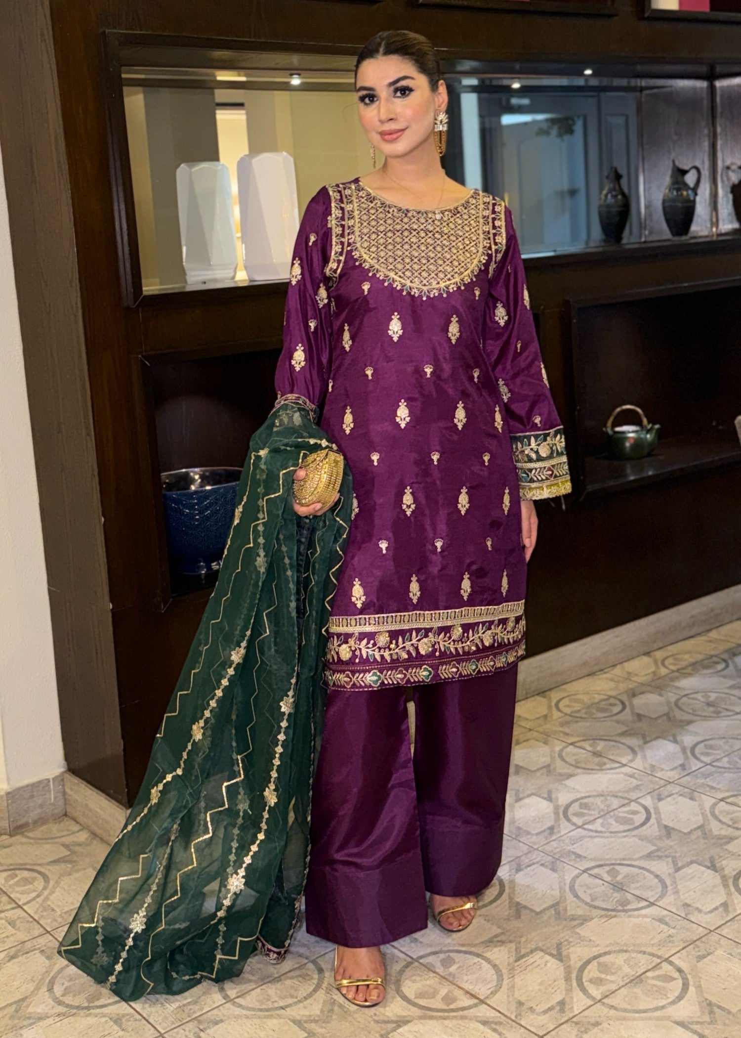 Waniya Awais WAF 61 (Farshi Shalwar) Women 3pcs