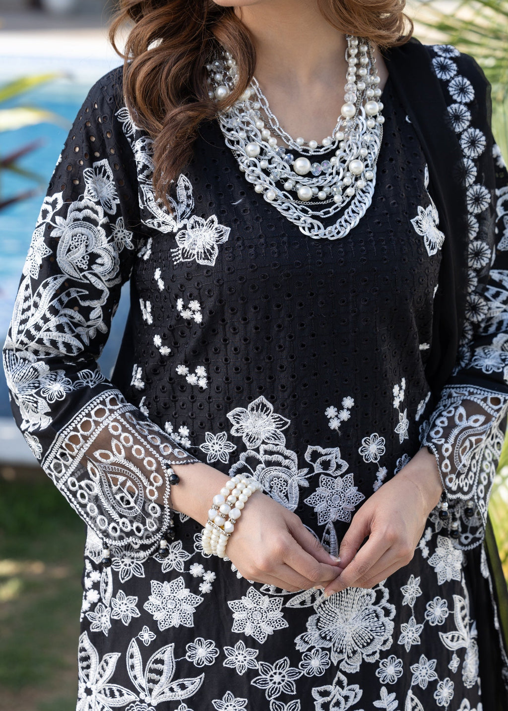 Suits By Sadia BLACK CHIKANKARI LAWN Women 3pcs