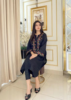 Urban Cut Black Embroidered Shirt Multi Colored & Trendy Women 1pcs