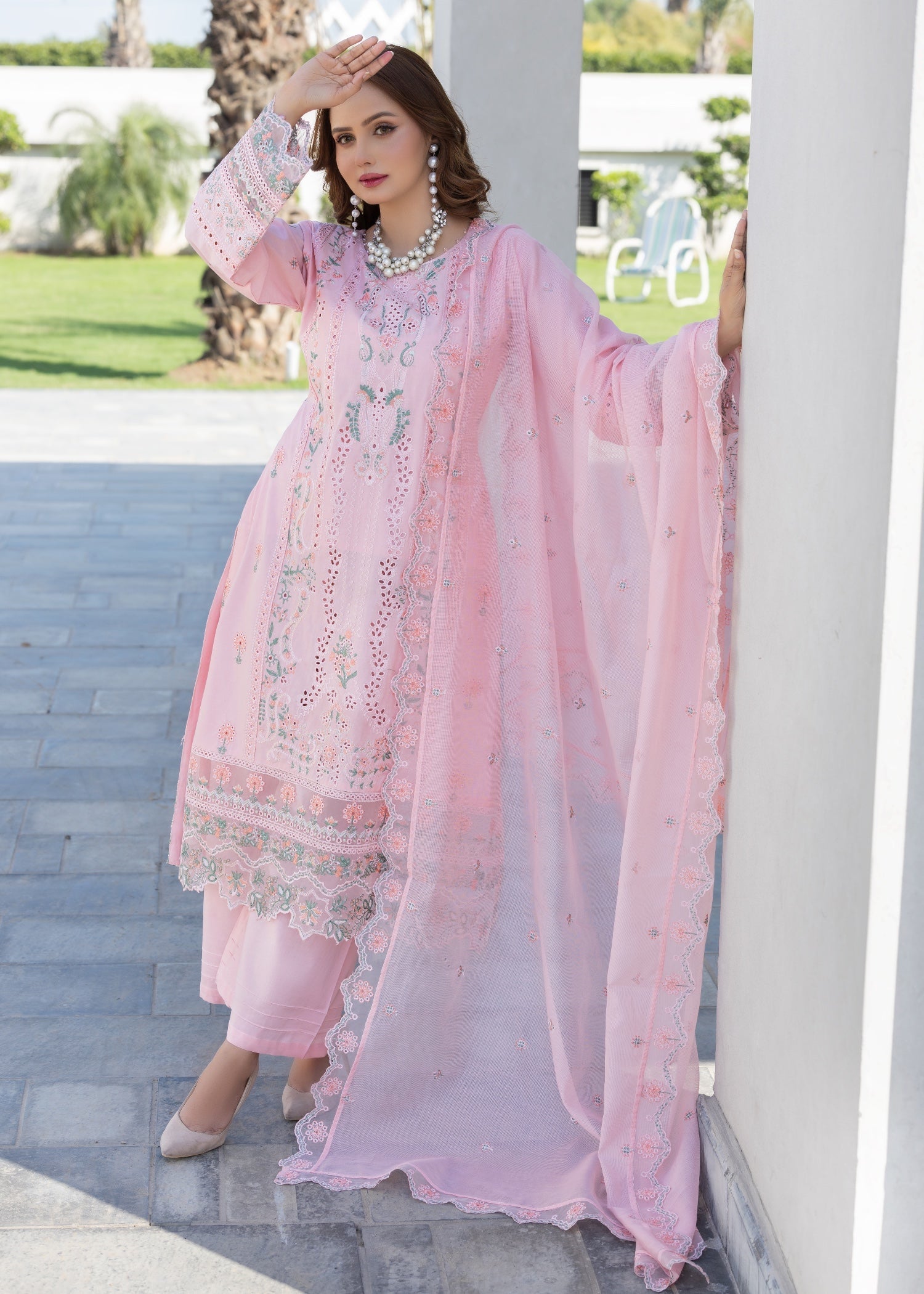 Suits By Sadia PINKY CHIKANKARI LAWN Women 3pcs