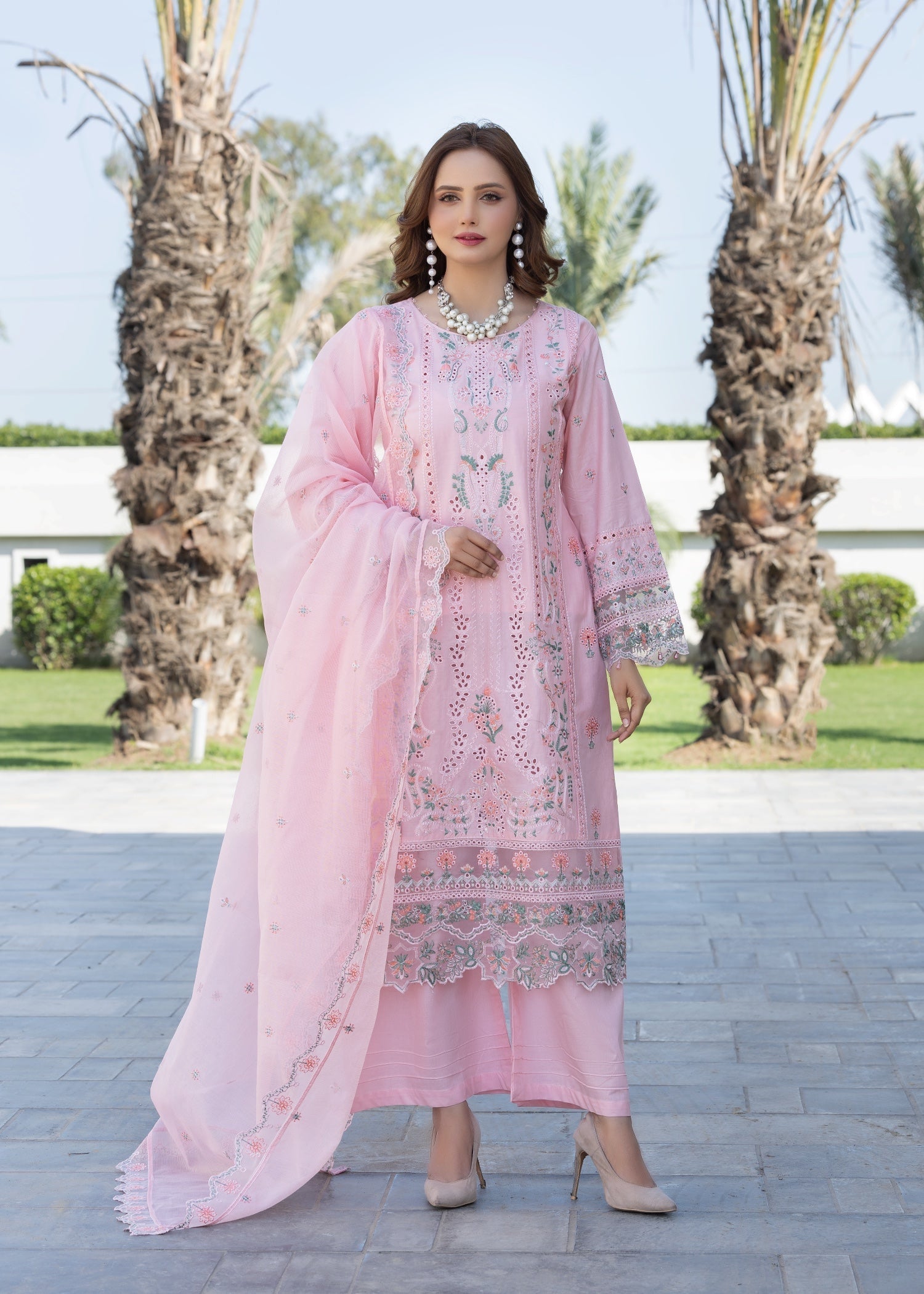 Suits By Sadia PINKY CHIKANKARI LAWN Women 3pcs