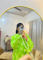 Urban Cut Lawn Printed Co Ord Set Light Green Women 2pcs