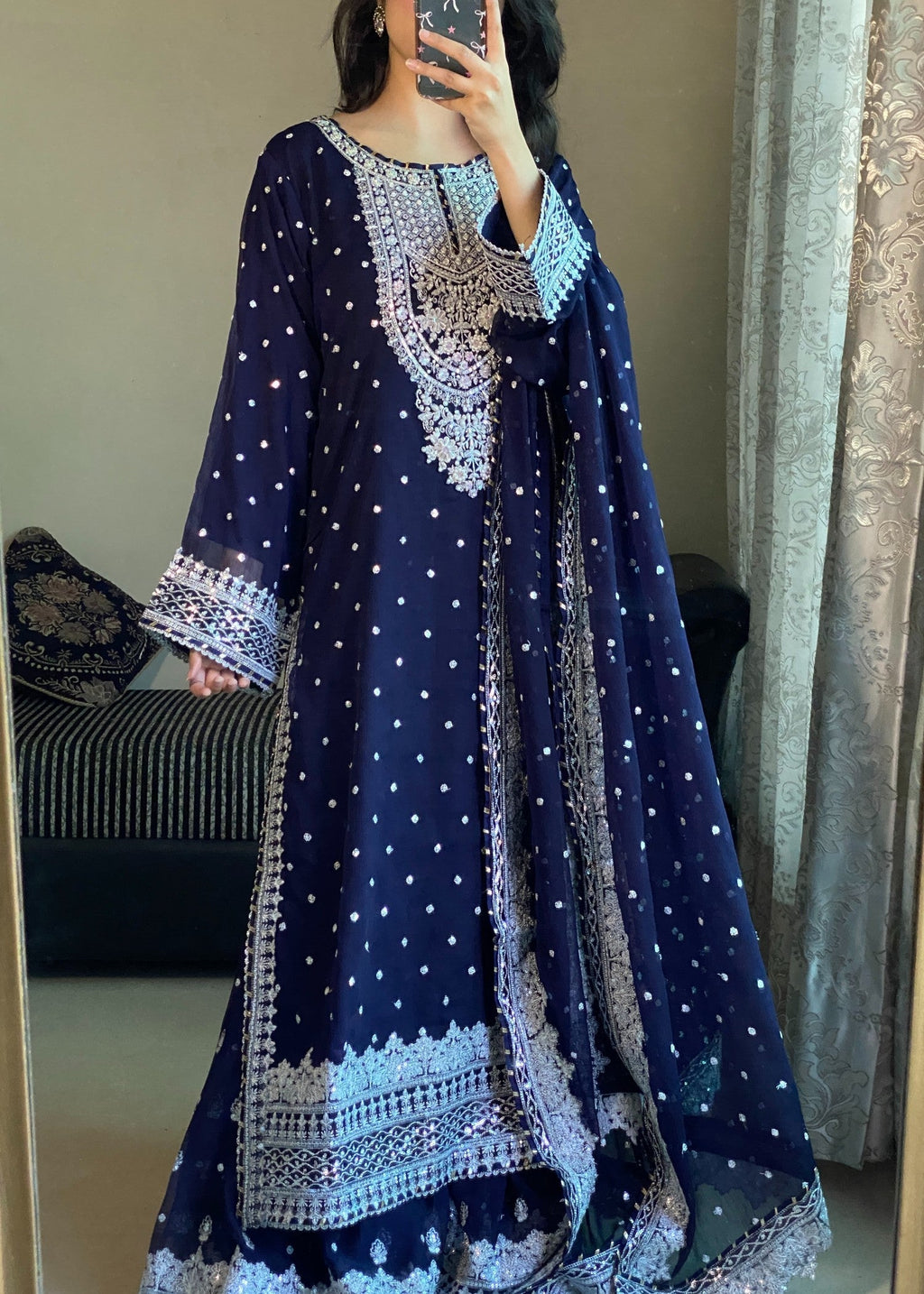 Four Season Boutique HASEENS FARSHY NAVY BLUE Women 3pcs