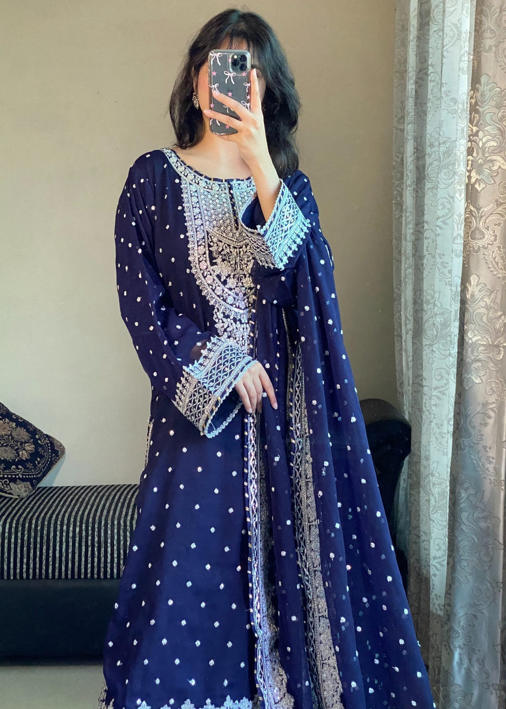 Four Season Boutique HASEENS FARSHY NAVY BLUE Women 3pcs