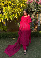 Suits By Sadia Shocking pink lawn Women 3pcs
