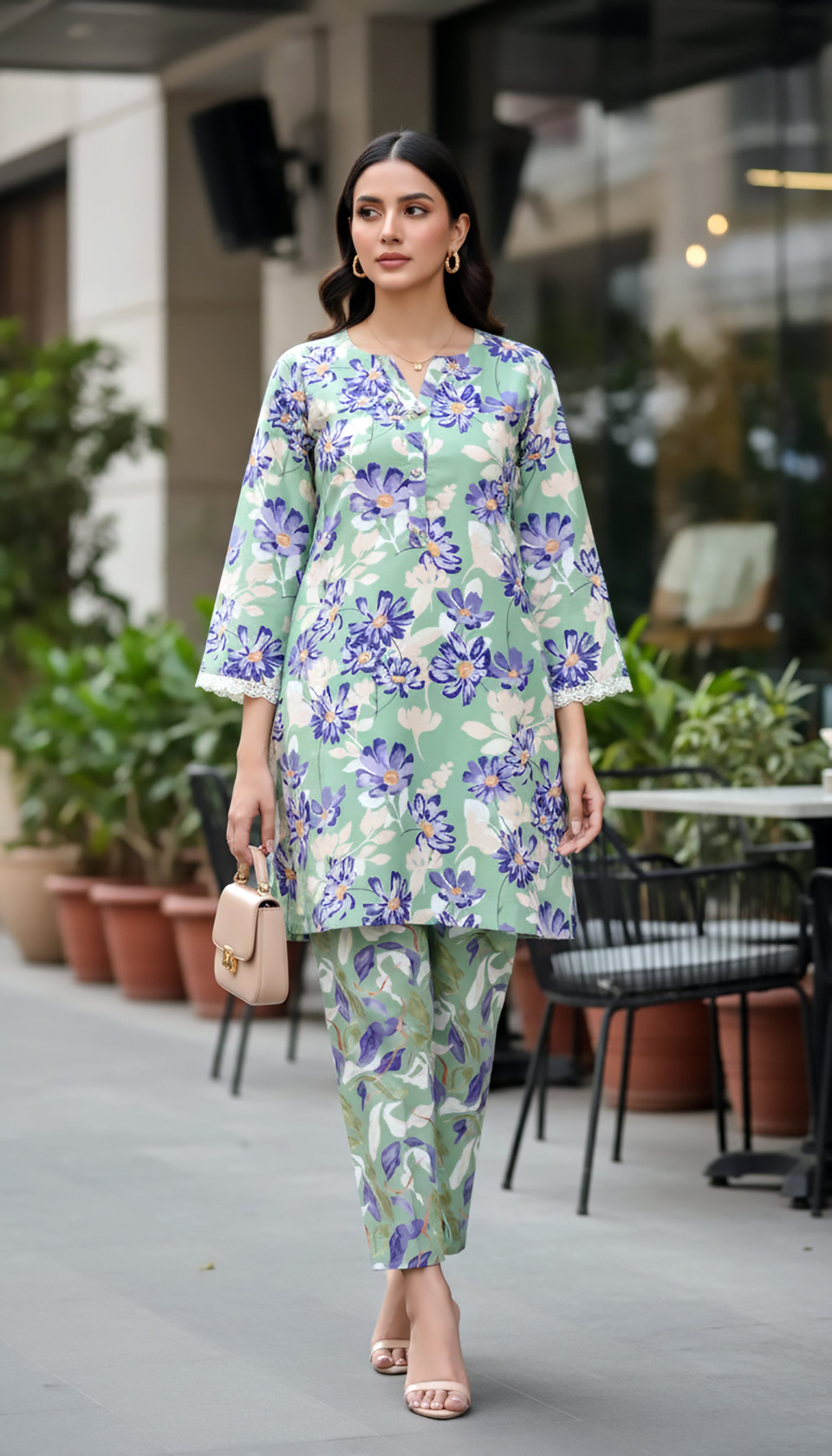 Lakhany Printed Ready to wear Poly Cambric Women 2pcs