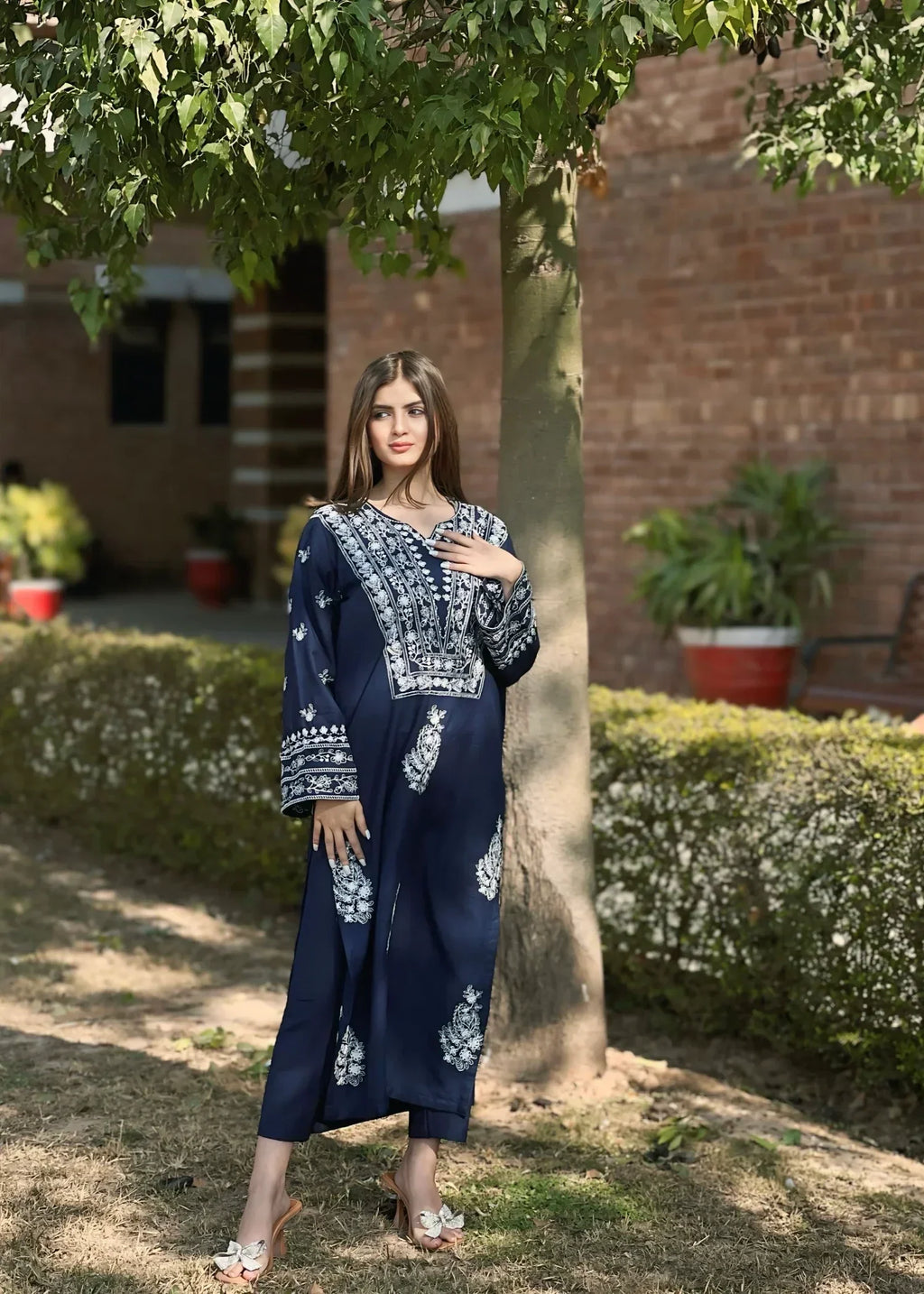 Sajfi Closet Iris Embroidered Stitched Suit for Women Women 2pcs