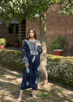 Sajfi Closet Iris Embroidered Stitched Suit for Women Women 2pcs