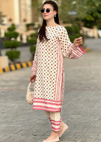 By-East Lawn Suit Printed (Pink) Women 2pcs