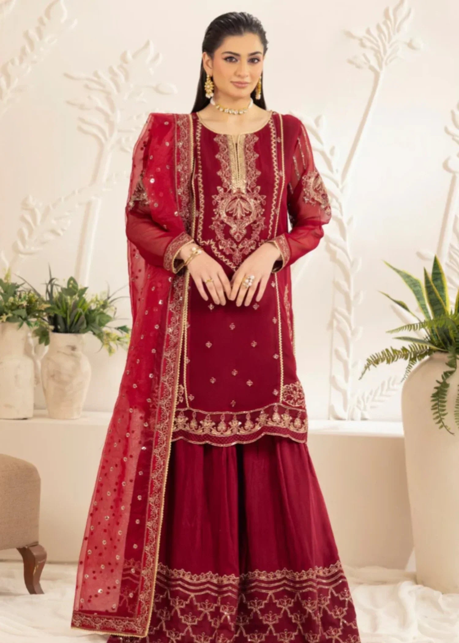 Mohagni MGG 104 CHIFFON STITCHED Women 3pcs
