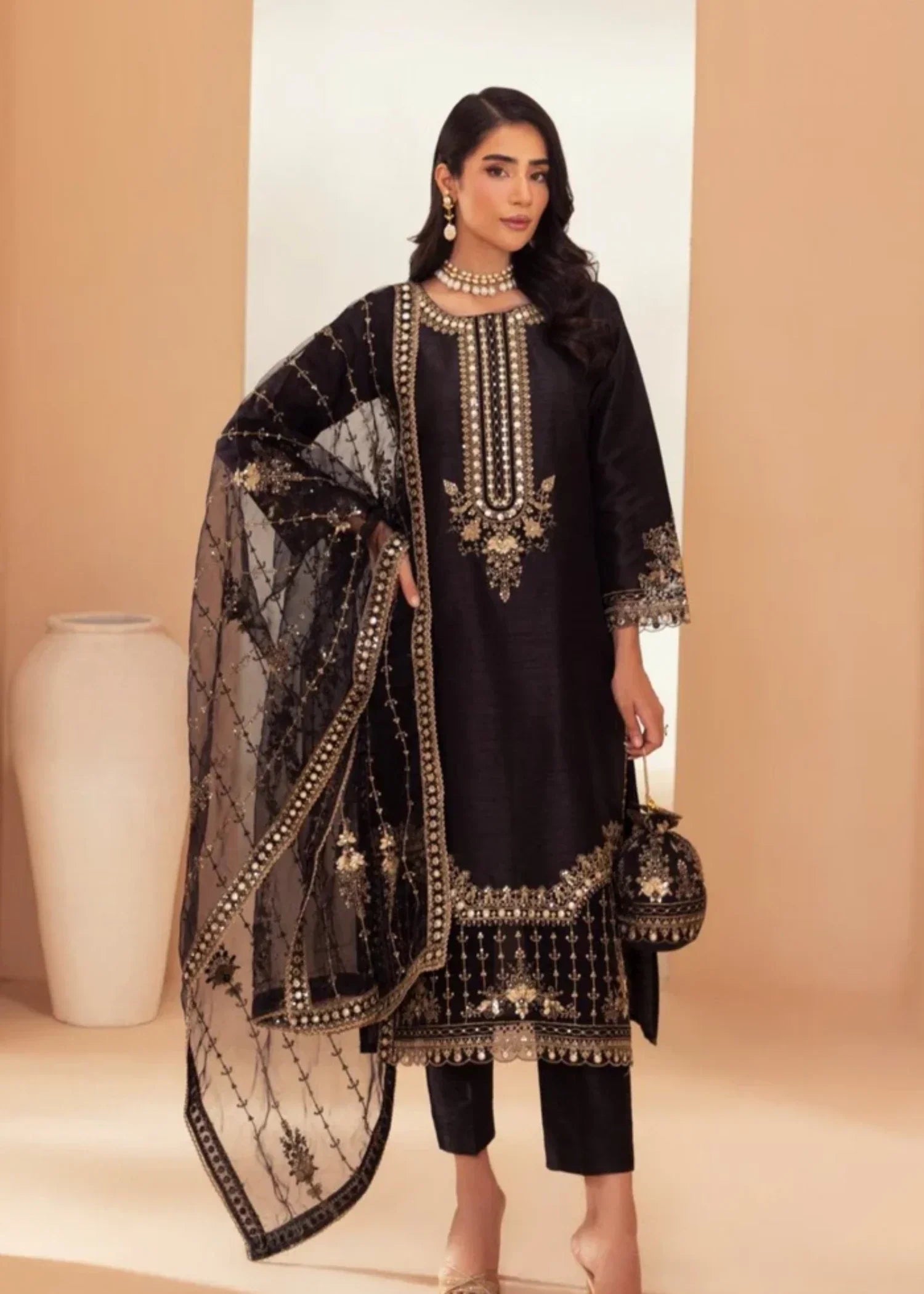 Mohagni MGS 22 RAW SILK STITCHED Women 3pcs