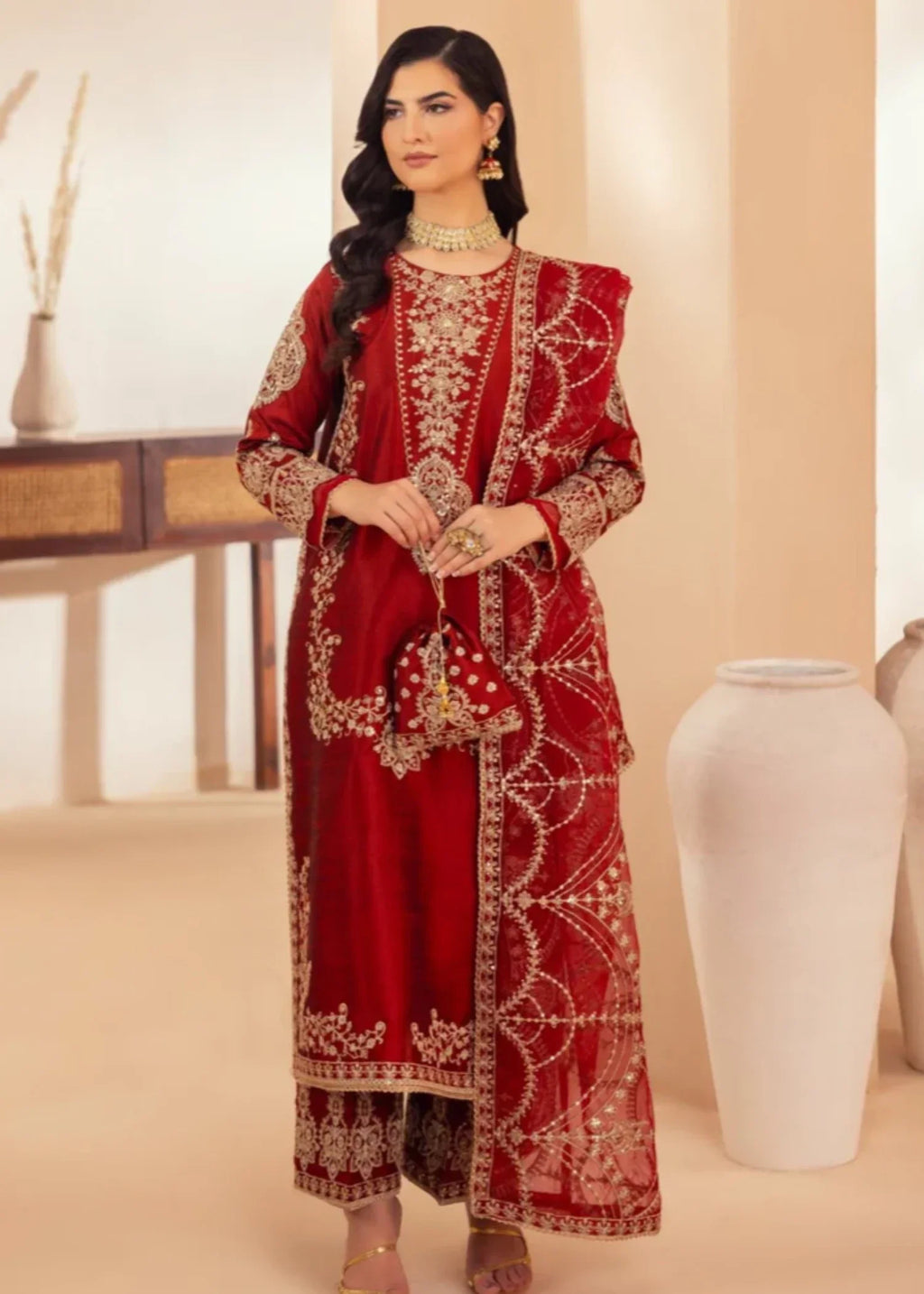 Mohagni MGS 28 RAW SILK STITCHED/UNSTITCHED Women 3pcs