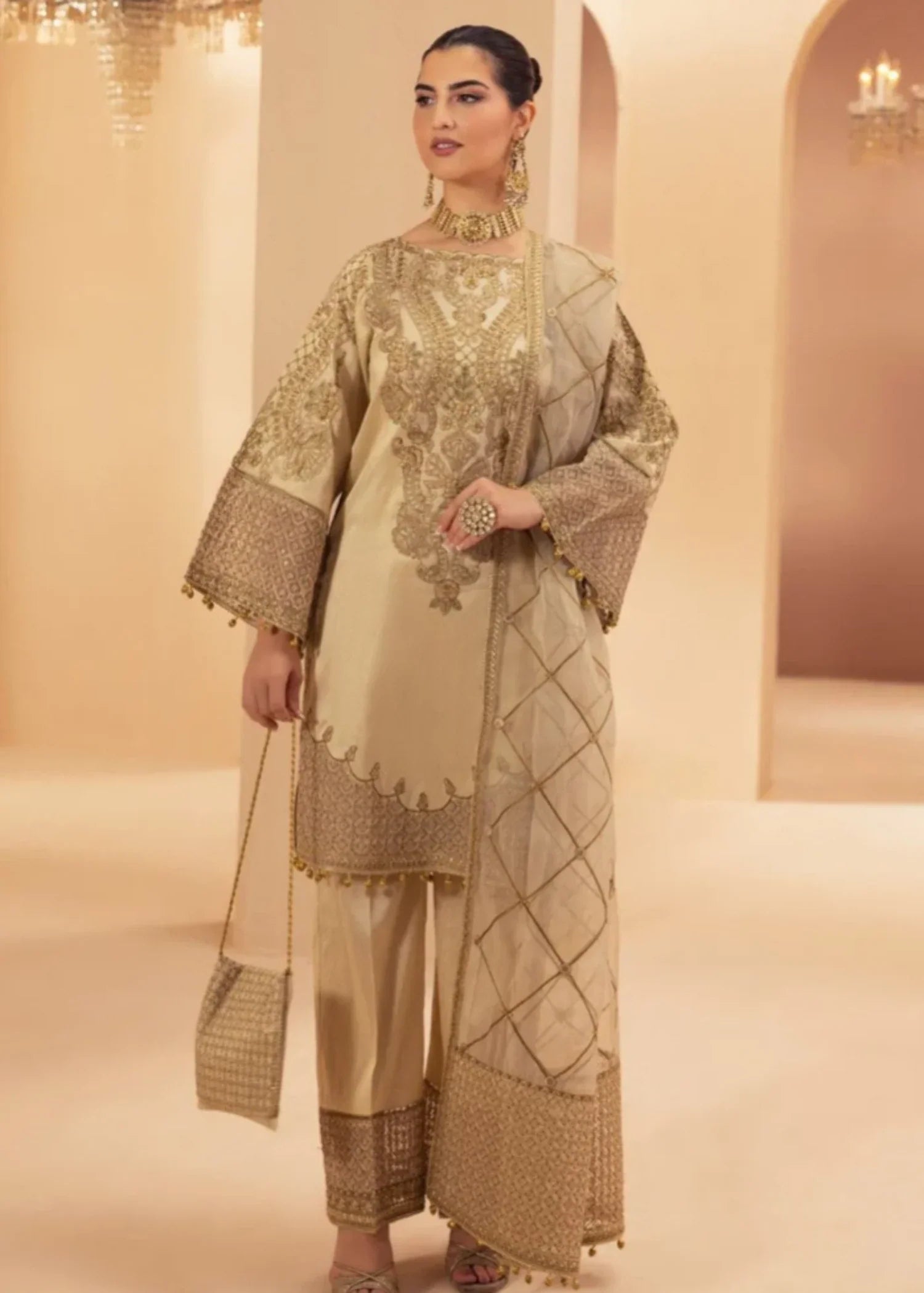 Mohagni MGS 32 RAW SILK STITCHED/UNSTITCHED Women 3pcs
