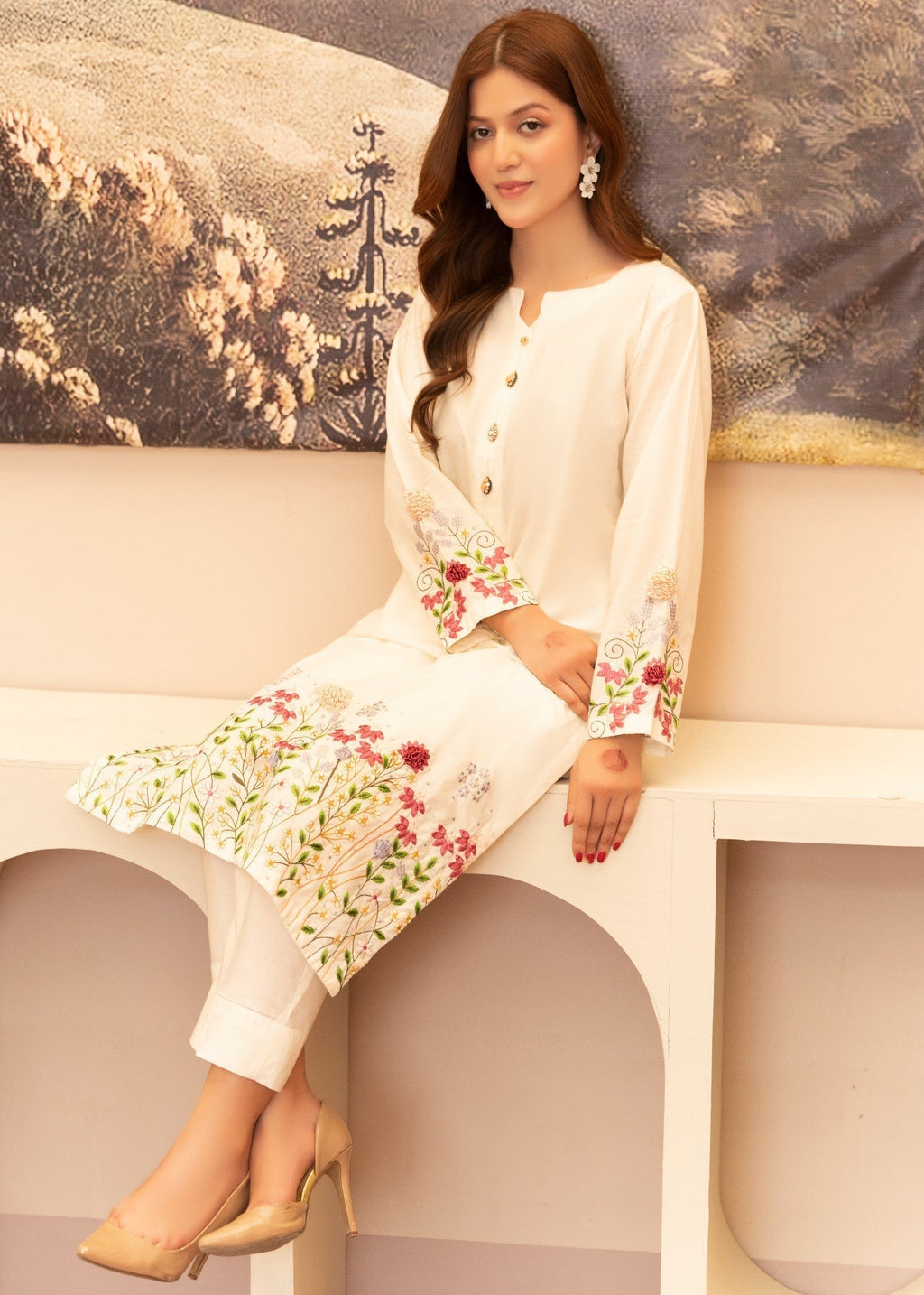 Sahibas By Mirza Ravena White Women 2pcs