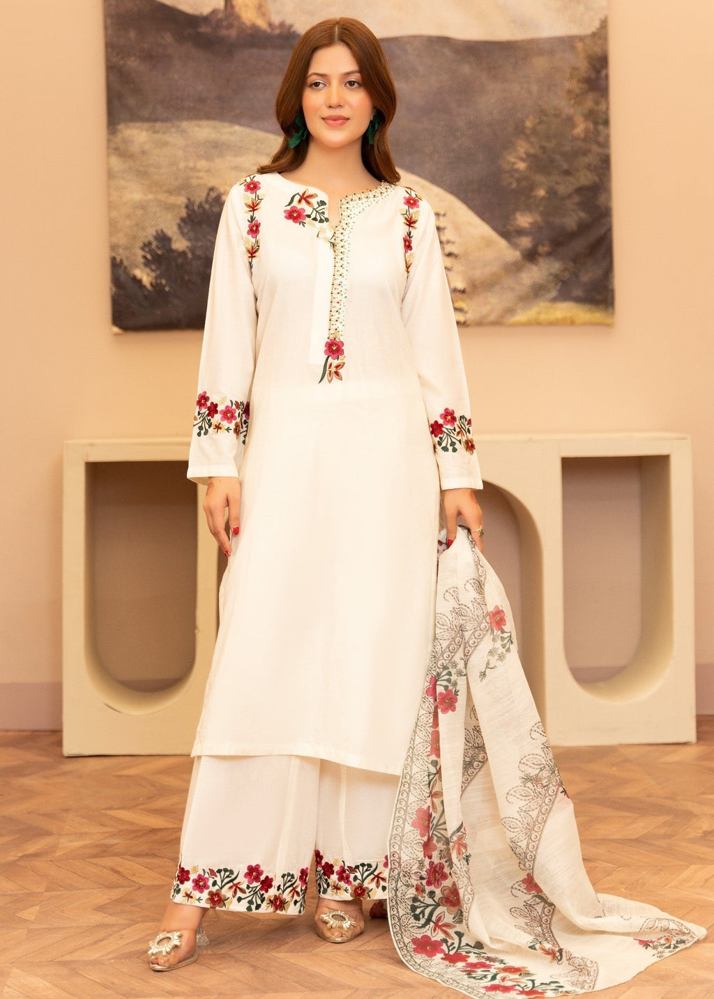 Sahibas By Mirza Kriti White Women 3pcs
