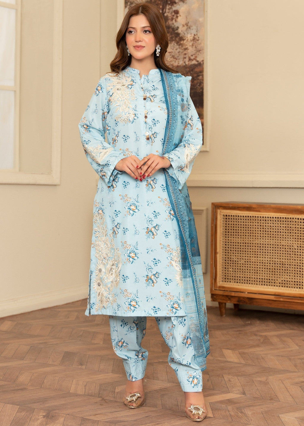 Sahibas By Mirza Sanwal Blue Women 3pcs