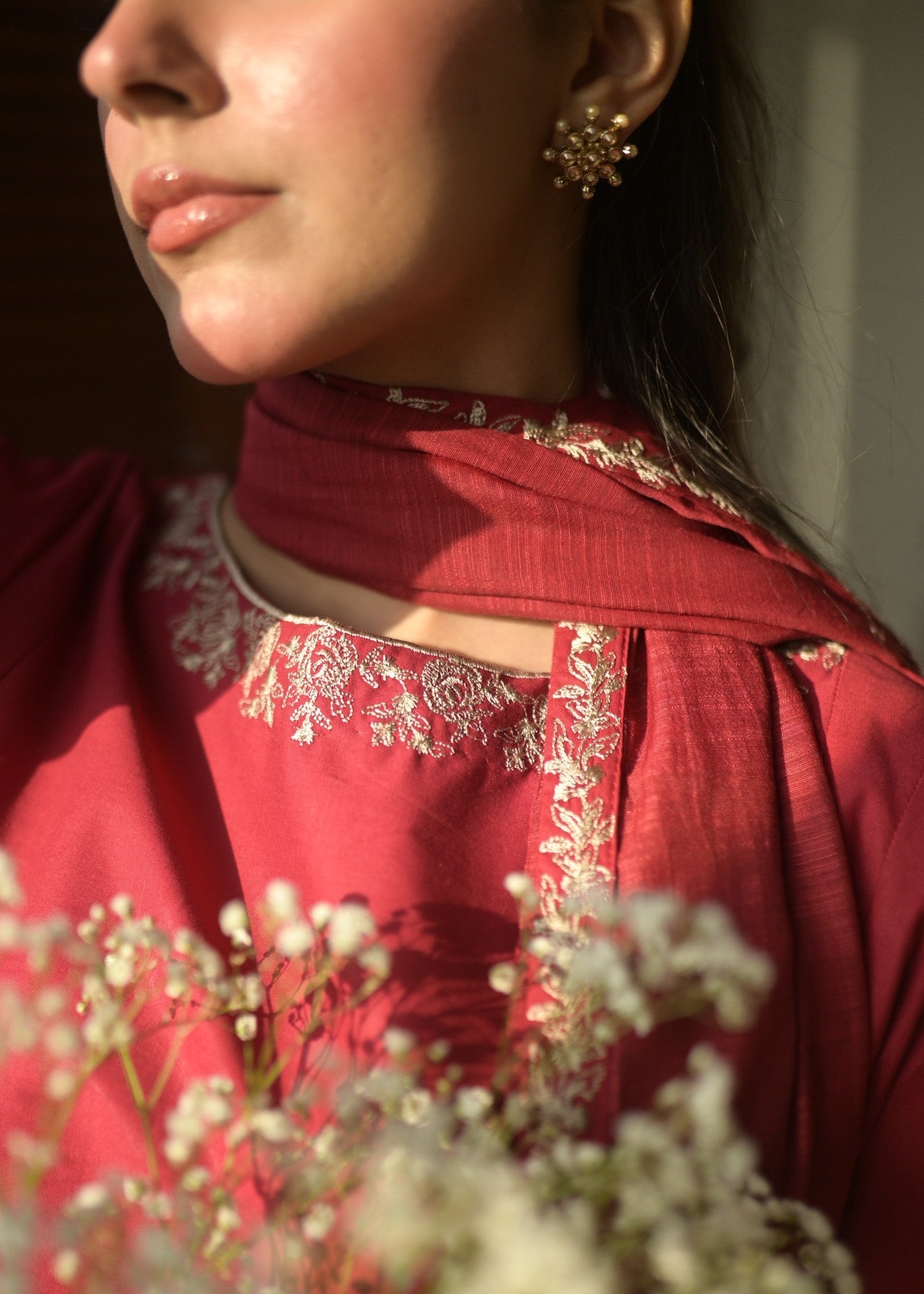 Ayesha Mubariz AVELINE LAWN RUBY RED Embroidered (AM028) Women 3pcs