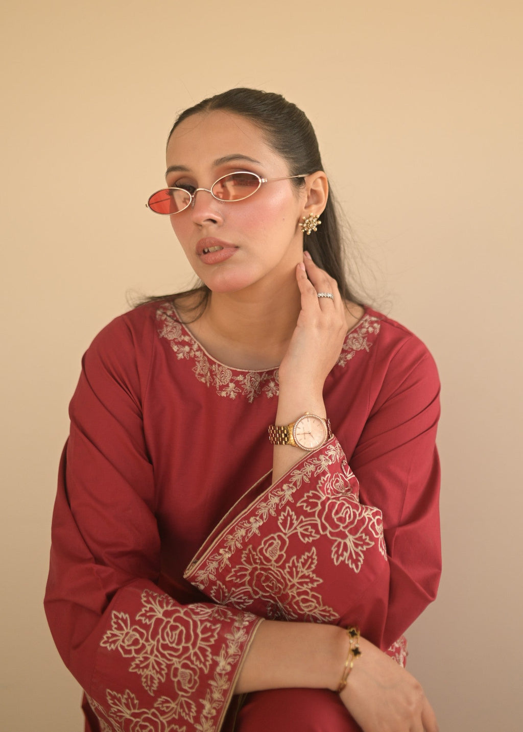 Ayesha Mubariz AVELINE LAWN RUBY RED Embroidered (AM028) Women 3pcs