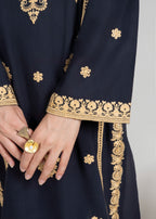 Musani Embroidered Lawn Navy Blue (Pret) Women 2pcs