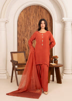 Ray Online Store Rust Kundan Farshi Shalwar Set Women 3pcs