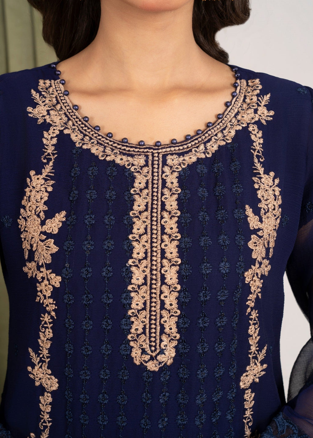 Four Season Boutique NOOR MEHAL NAVY BLUE Women 3pcs