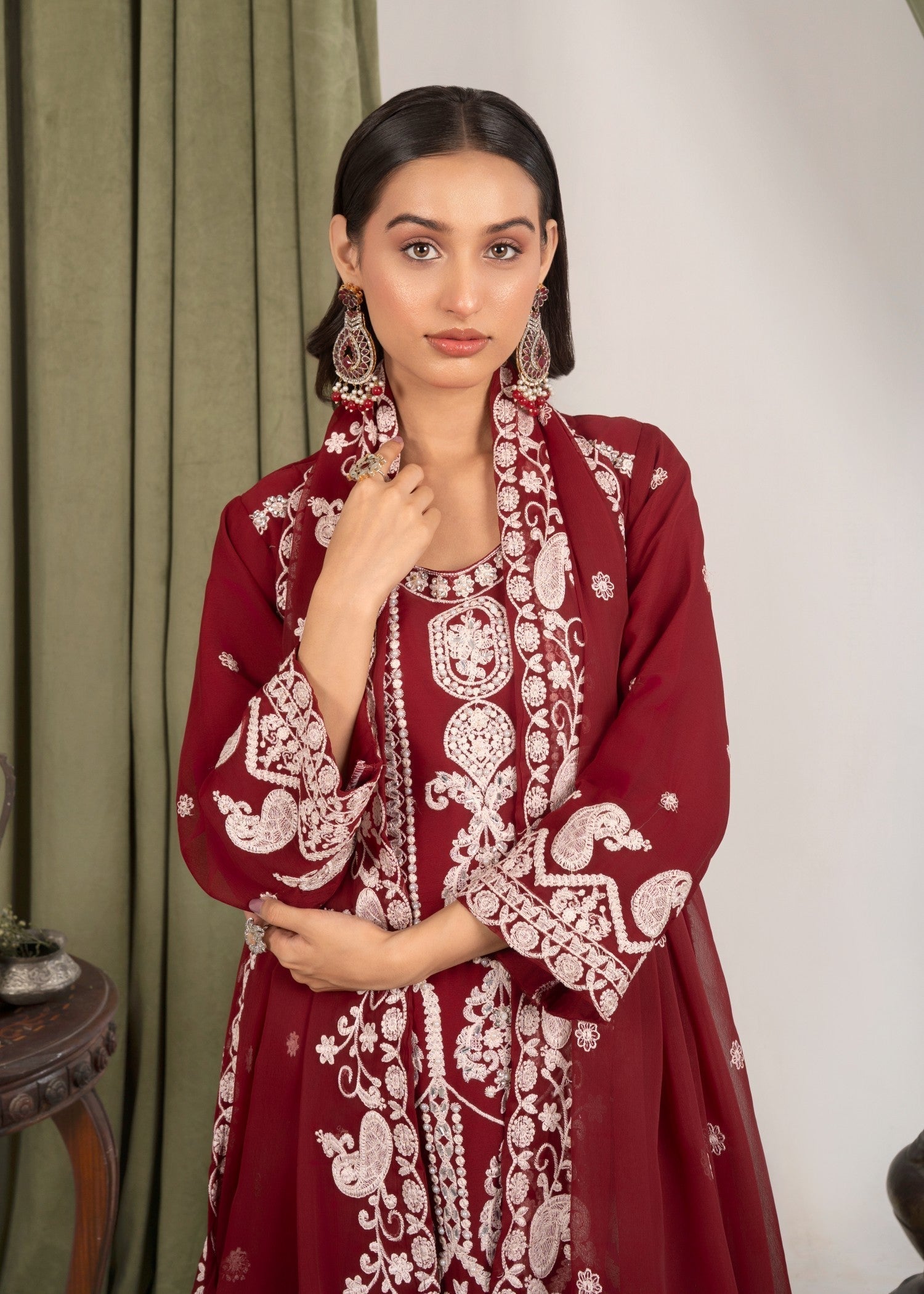 Four Season Boutique AFROZ MAROON Women 3pcs
